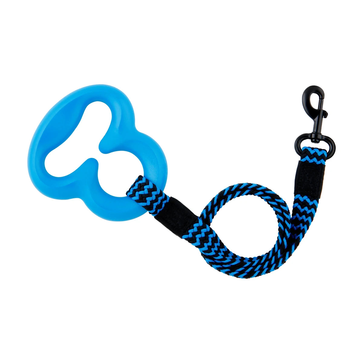 L'Chic Octobungee blue elastic dog leash with ergonomic handle and shock-absorbing bungee lead
