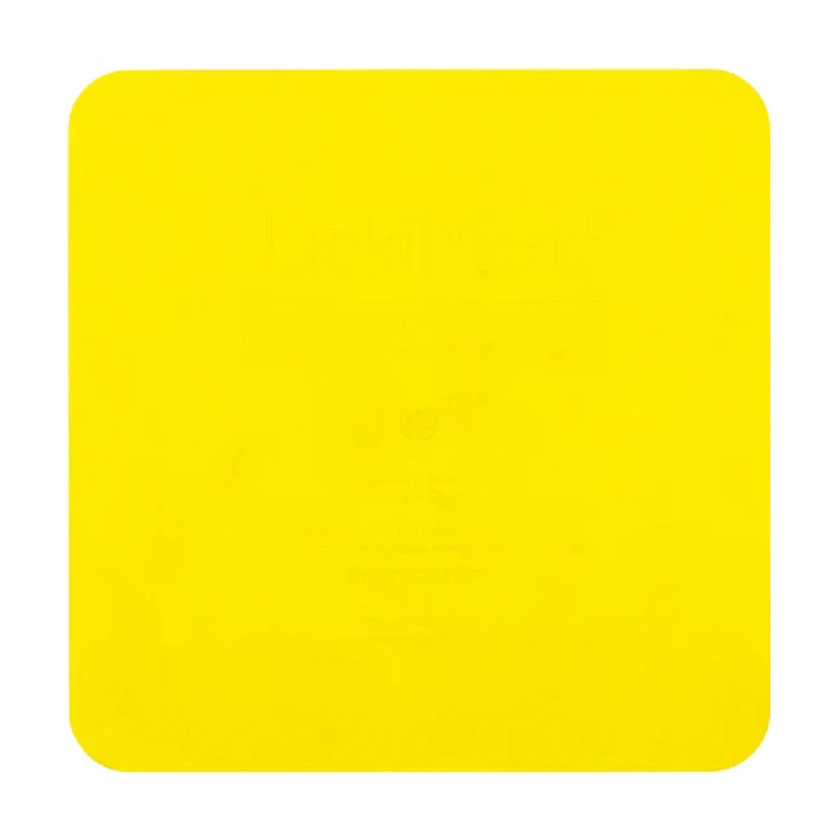Back of LickiMat Catster Cat yellow showing authentic branding and product details