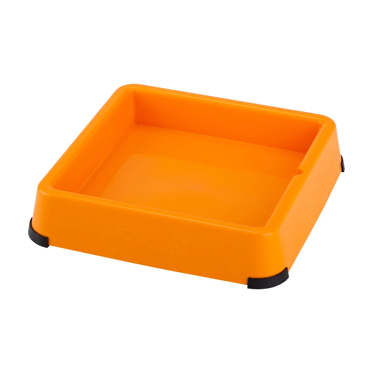 LickiMat Keeper in Orange, non slip holder that secures Classic and TUFF lick mats