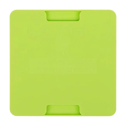 Back view of LickiMat Mini Classic showing molded care and safety information on rubber mat