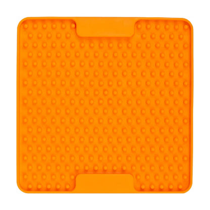 LickiMat Mini Soother orange lick mat front view raised dots texture for soft runny treats