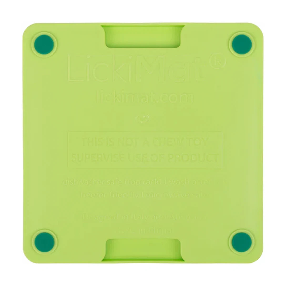 Back view of LickiMat Mini TUFF Playdate showing suction cups for secure grip during licking and slower feeding.