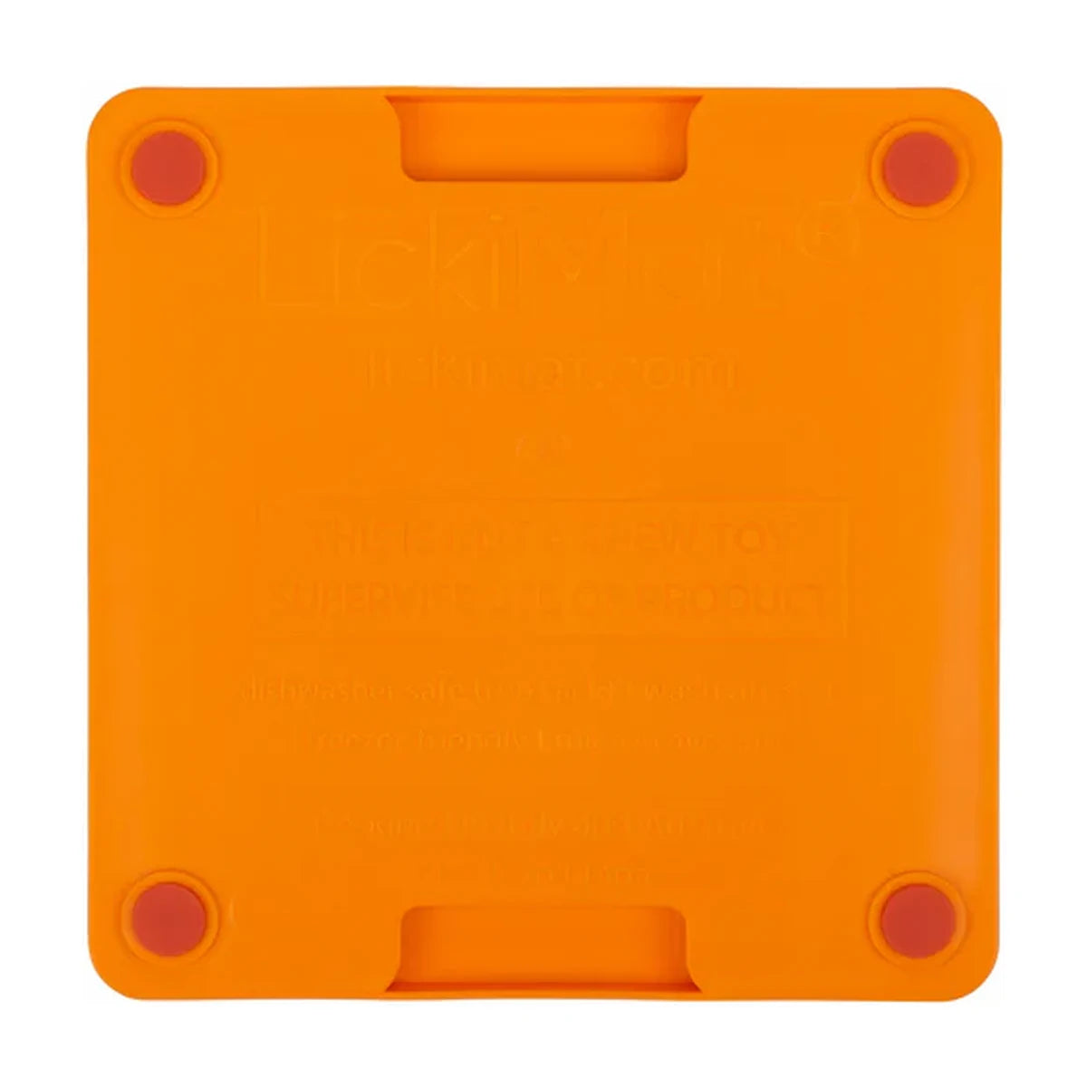 Back view of LickiMat Mini TUFF Soother showing suction cups to help keep the mat in place while your pet licks.