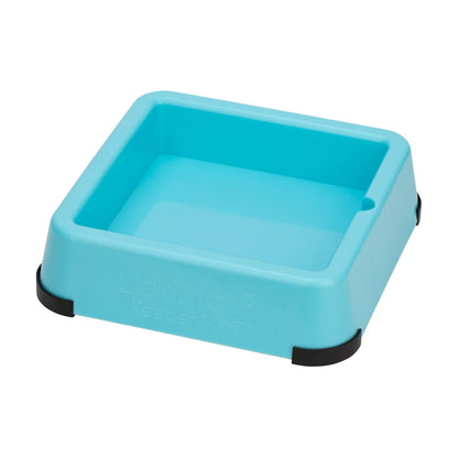 LickiMat Mini Keeper non-slip mini lick mat holder in turquoise, angled studio view