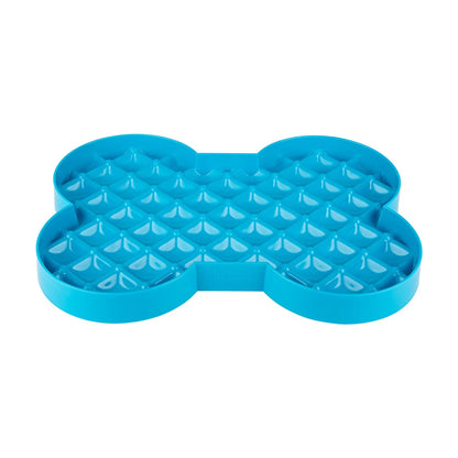 LickiMat SloDog slow feeder plate turquoise studio top view for dogs
