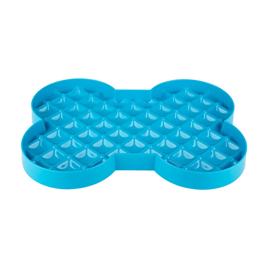 LickiMat SloDog slow feeder plate turquoise studio top view for dogs