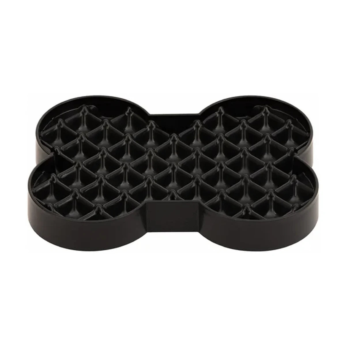 Black LickiMat SloDog Small slow feeder plate top view shallow plate slows gulping and supports digestion
