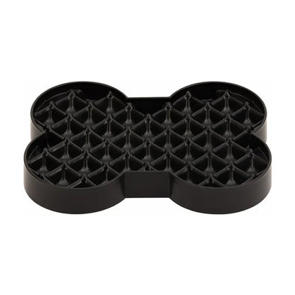 Black LickiMat SloDog Small slow feeder plate top view shallow plate slows gulping and supports digestion