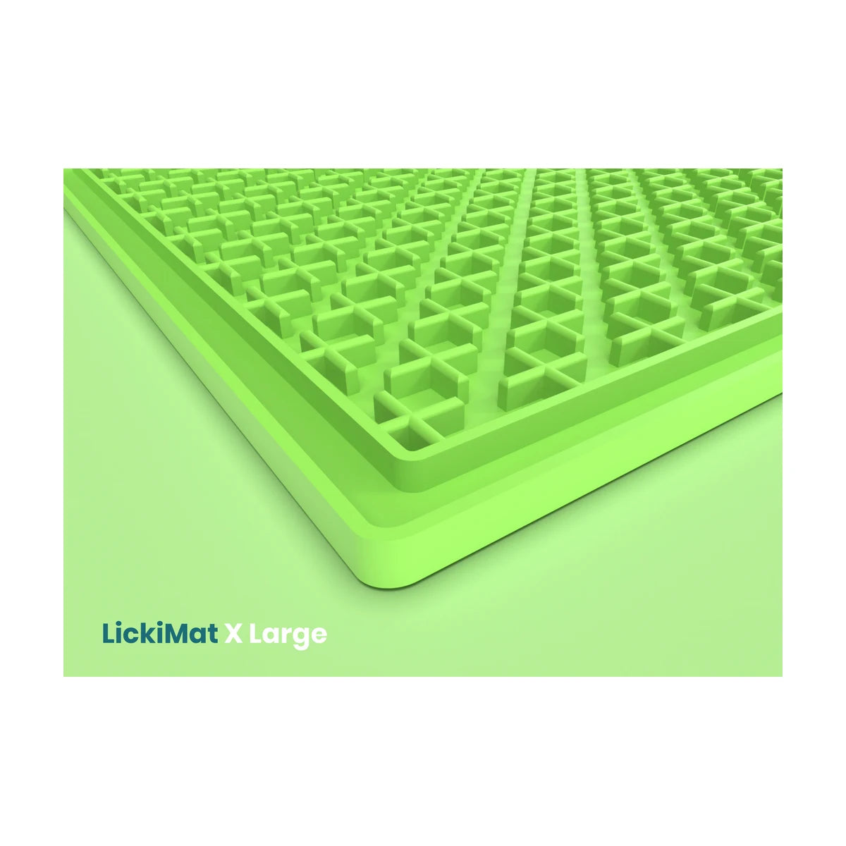 Close up of LickiMat Soother XL texture soft rubber nubs for spreadable treats and slow licking