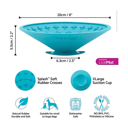 LickiMat Splash turquoise size dimensions 20cm suction lick mat bowl for dogs
