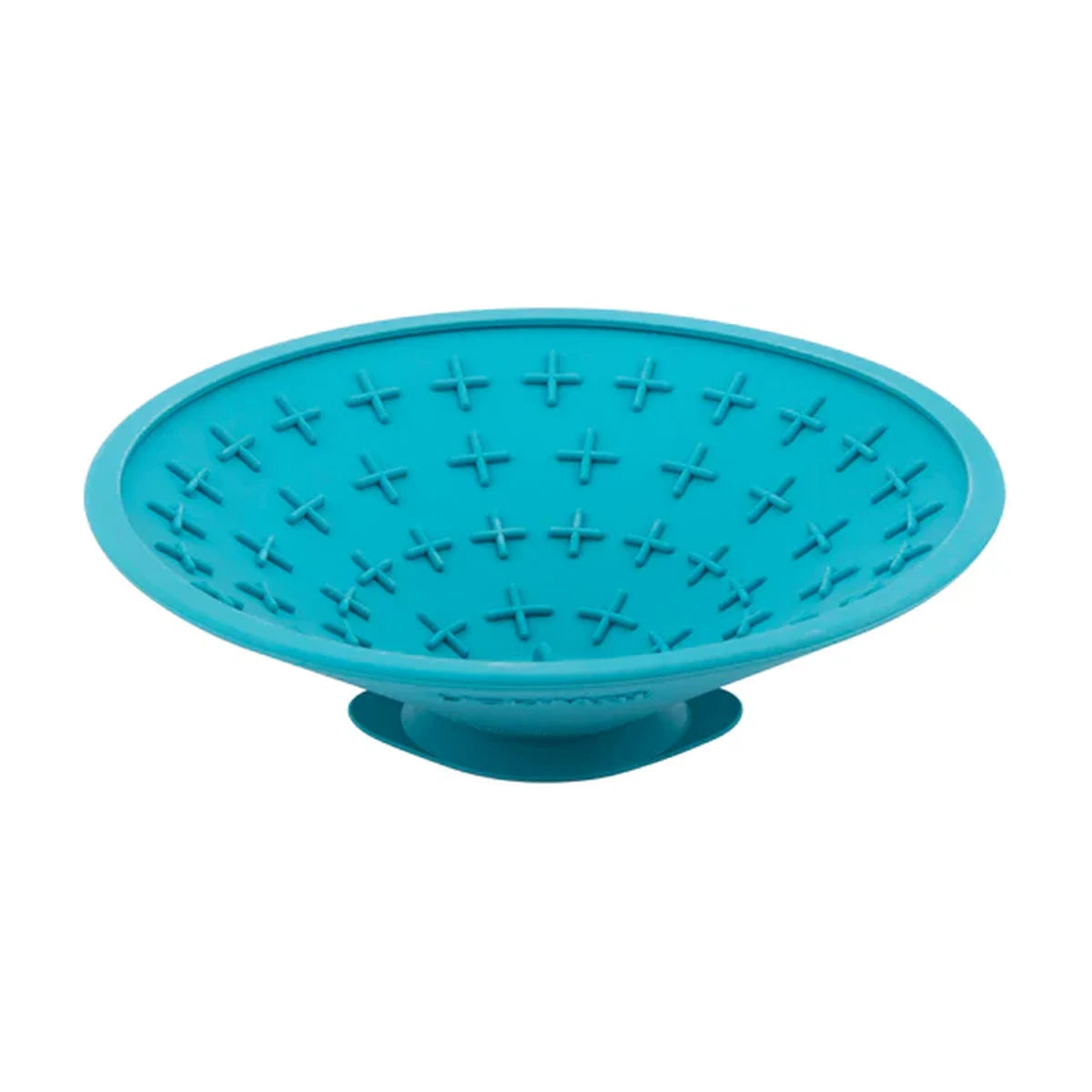 LickiMat Splash turquoise suction slow feeder bowl for dogs top view lick mat