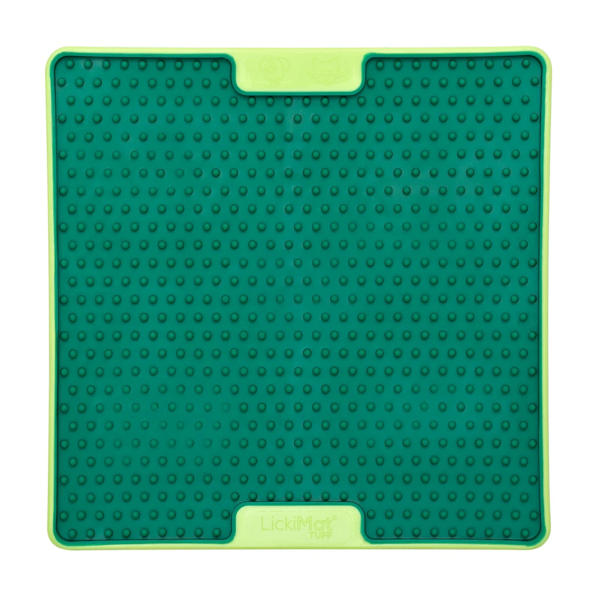 LickiMat TUFF Pro Soother lick mat green top view 20cm slow feeder dog enrichment mat