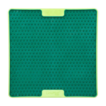 LickiMat TUFF Pro Soother lick mat green top view 20cm slow feeder dog enrichment mat