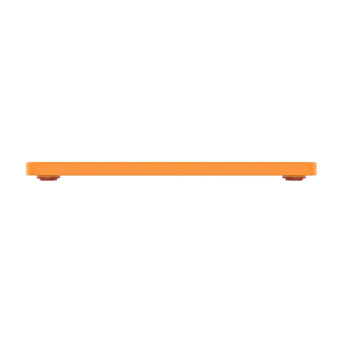 Side profile of LickiMat TUFF Pro Soother orange showing thickness and non slip feet
