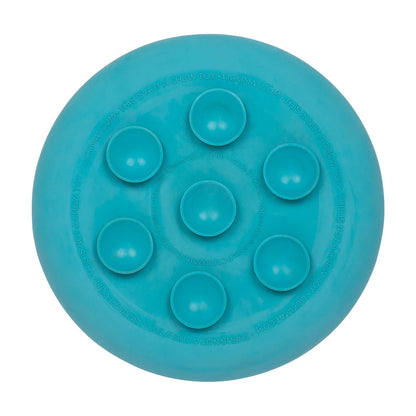LickiMat UFO turquoise bottom view showing heavy duty suction cups for strong grip