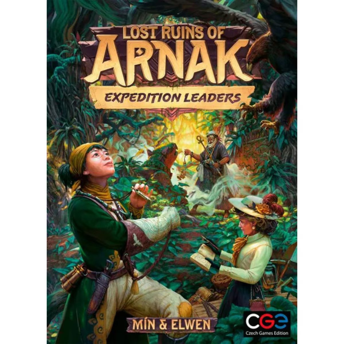 Lost Ruins of Arnak Expedition Leaders expansion cover art with explorers in a jungle