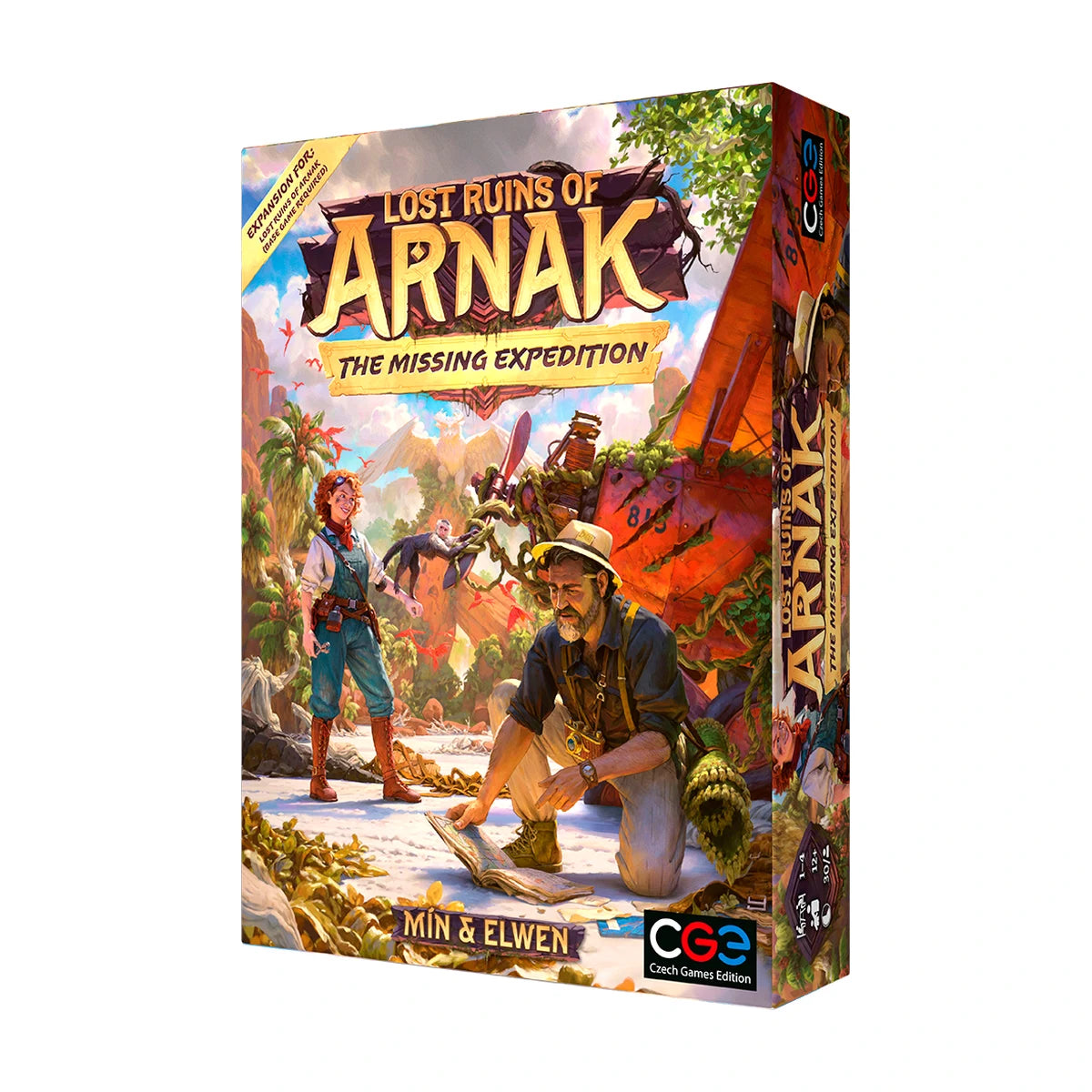 Lost Ruins of Arnak The Missing Expedition expansion box for the strategy board game