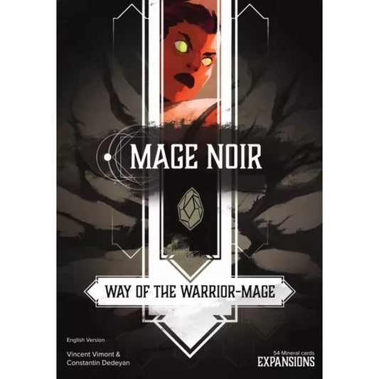 Mage Noir Way of the Warrior-Mage expansion box front showing Mineral element artwork for the strategic card game