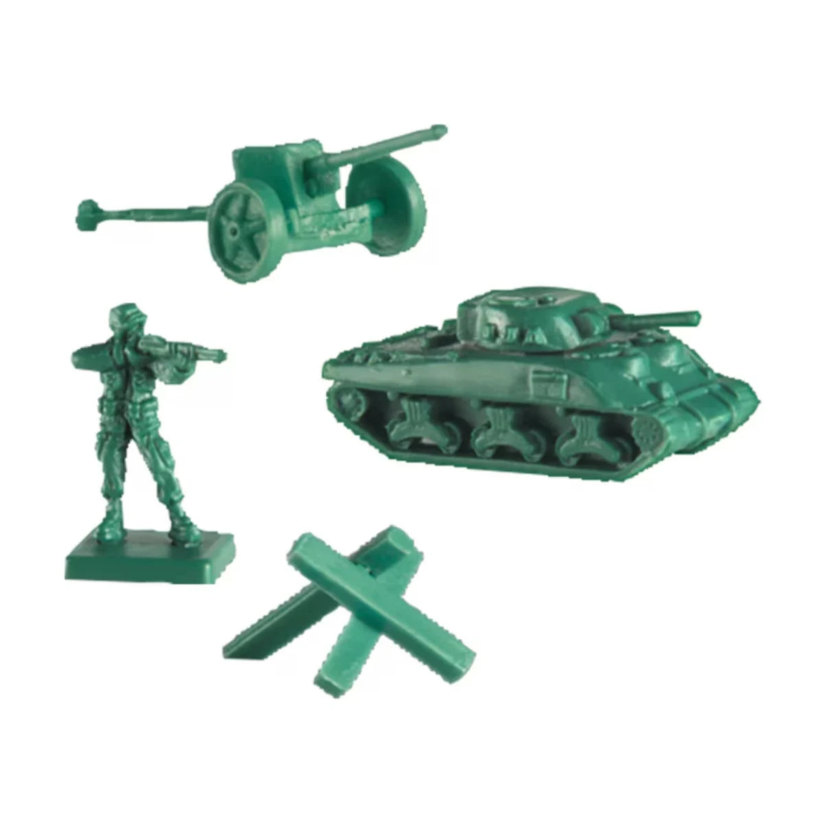 Green Allied miniatures for Memoir ’44 Refresh including soldier, tank, artillery and obstacle pieces