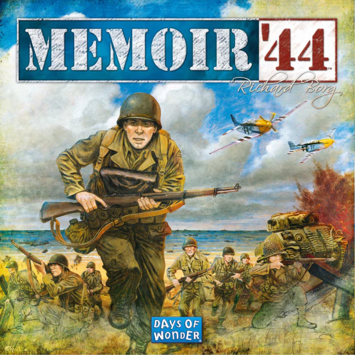 Memoir ’44 Refresh cover art showing World War II soldiers, tanks and aircraft by Days of Wonder