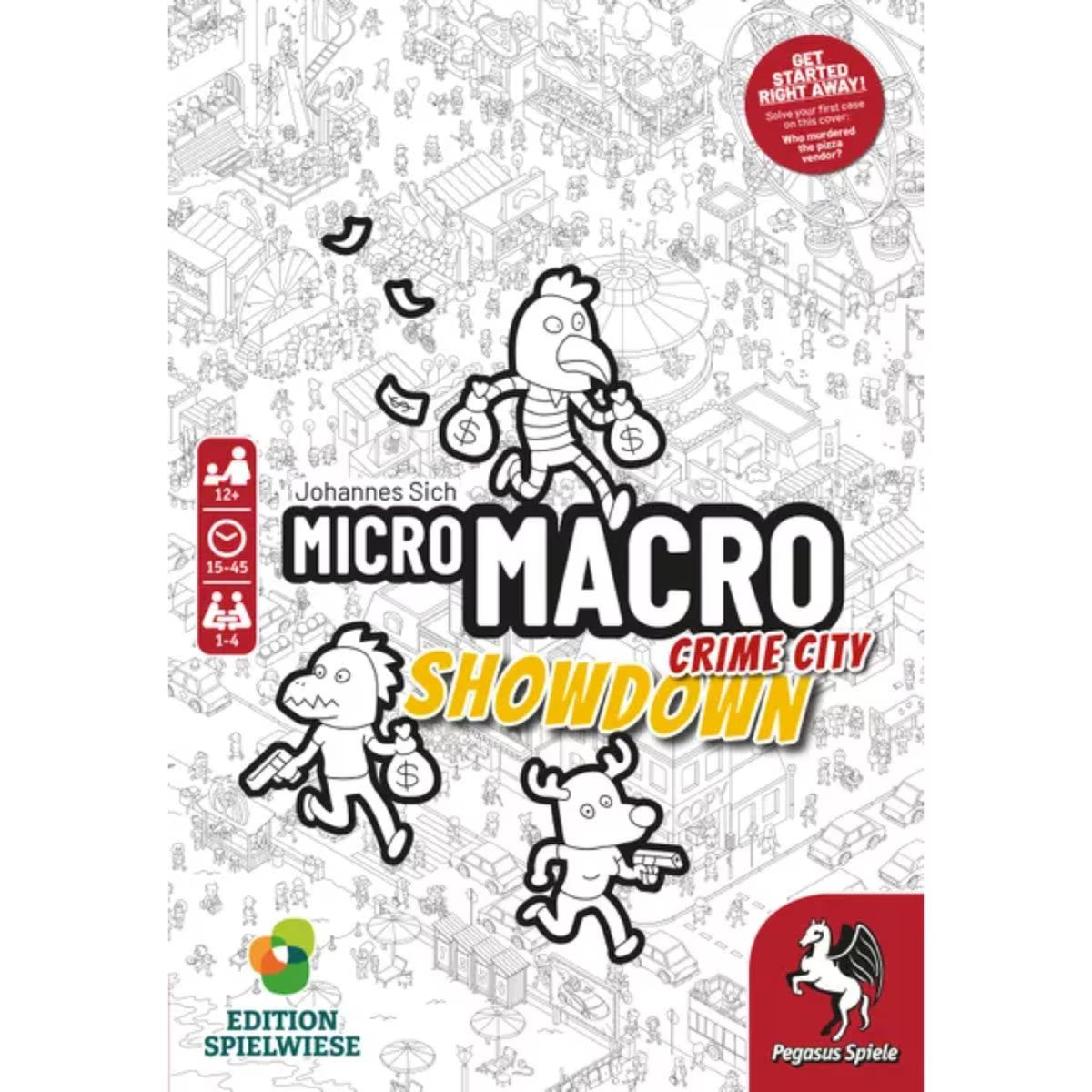 MicroMacro Crime City 4 Showdown detective board game front box showing standalone hidden object mystery game for ages 12+