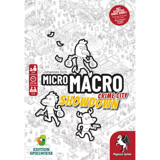 MicroMacro Crime City 4 Showdown detective board game front box showing standalone hidden object mystery game for ages 12+