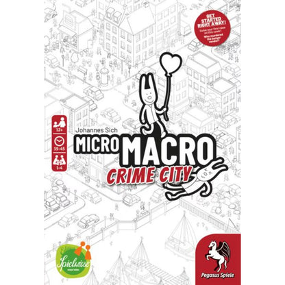 MicroMacro Crime City hidden object mystery game cover showing black and white city map artwork for detective gameplay