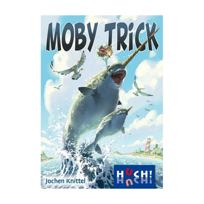 Moby Trick whale-themed card game box front