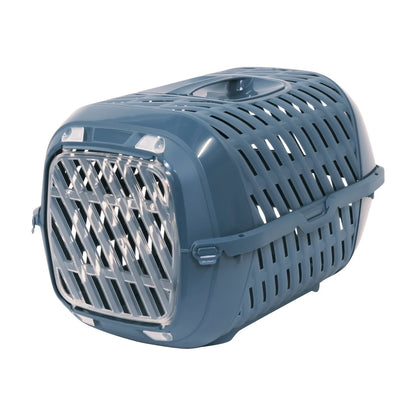 Moderna Aventro Pet Carrier in Copen Blue with translucent door and ventilation openings