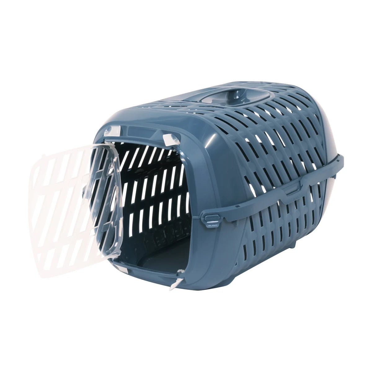 Copen Blue Moderna Aventro Pet Carrier with translucent front door opened