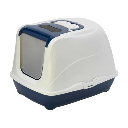 Moderna Flip Cat Large hooded cat litter box in Blue Berry