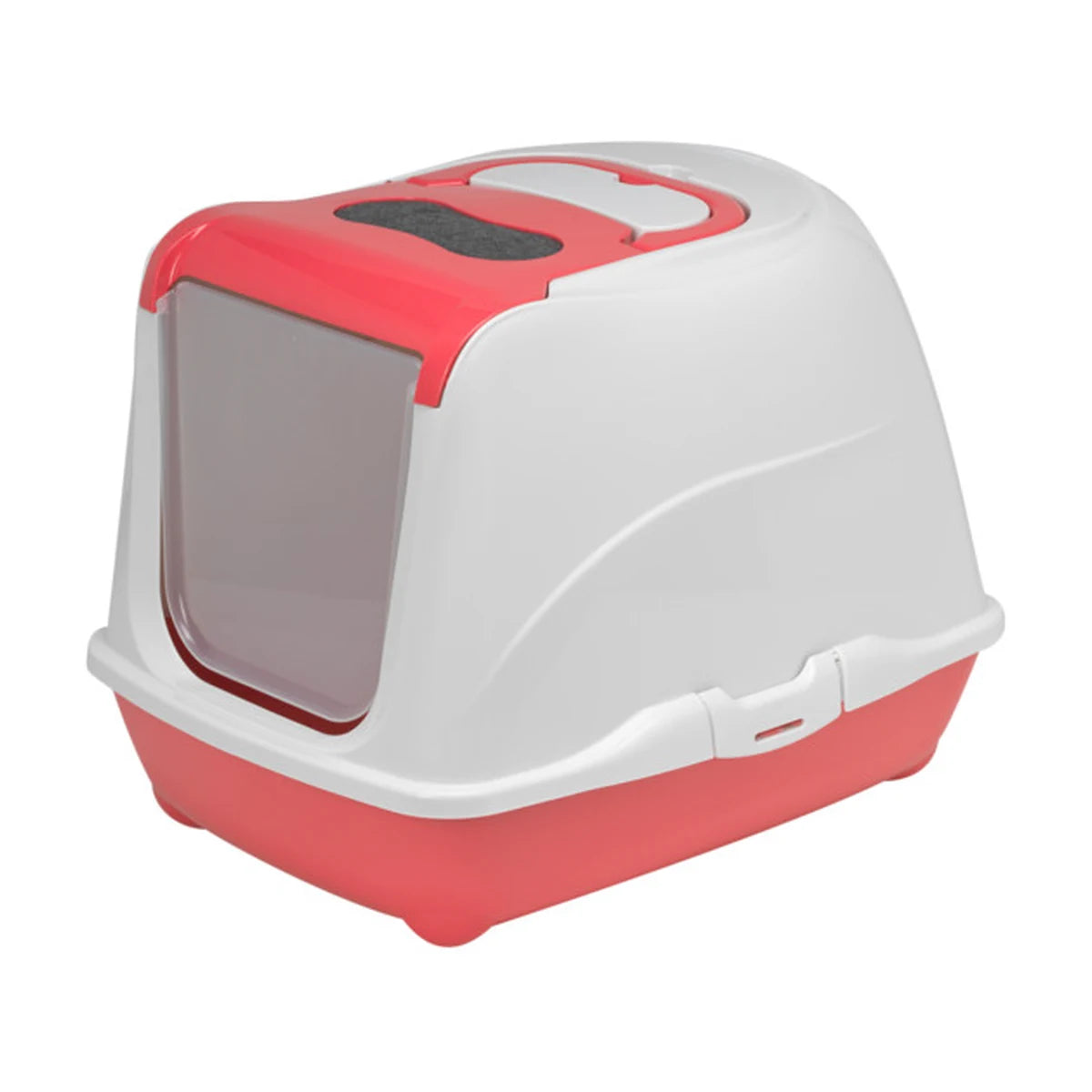 Moderna Flip Cat Large hooded cat litter box in Spicy Coral