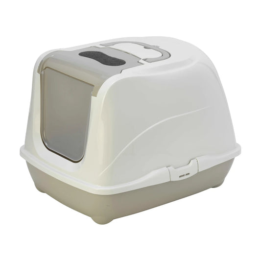 Moderna Flip Cat Large hooded cat litter box in Warm Grey