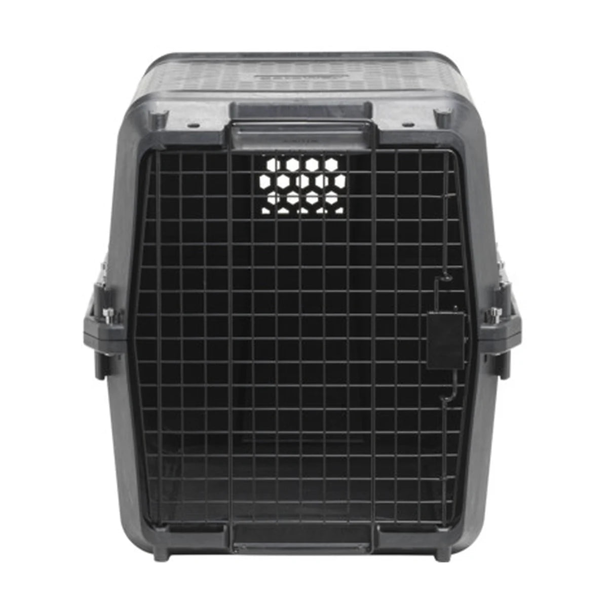 Moderna Gateway IATA dog transport carrier in black shown from the front