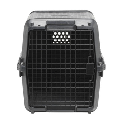 Moderna Gateway IATA dog transport carrier in black shown from the front