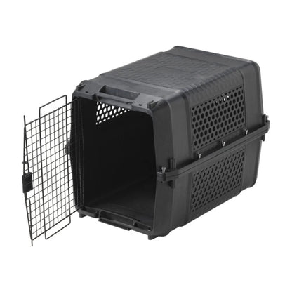 Moderna Gateway IATA dog transport carrier with front door open and ventilated sides