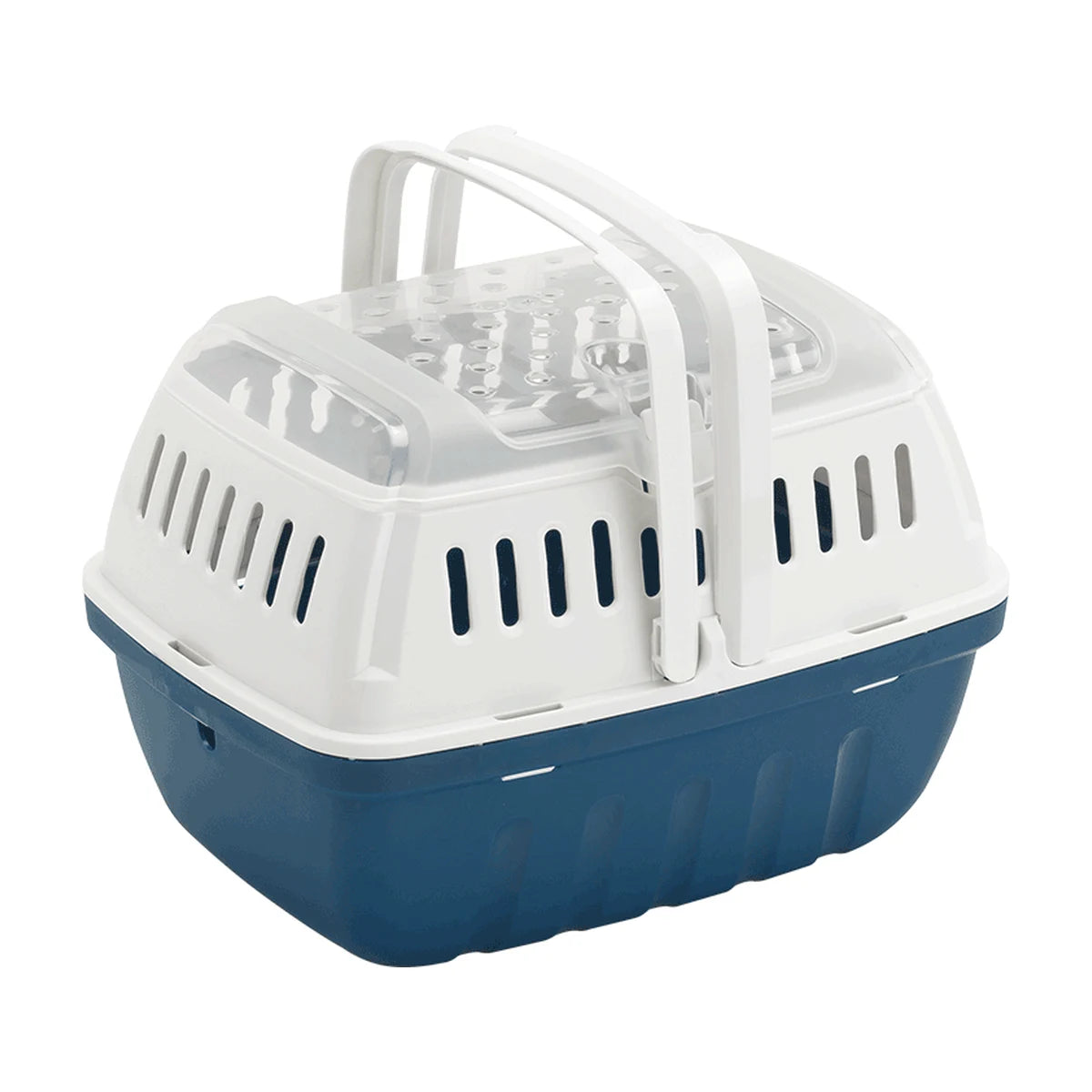 Moderna Hipster Pet Carrier in Blue Berry with clear opening lid and foldaway handles