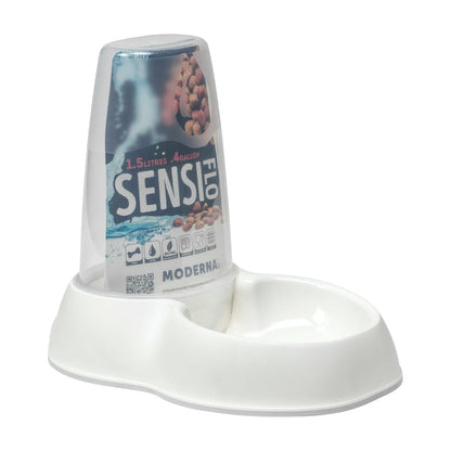 Moderna Sensiflo 1.5L pet food and water dispenser in Soft White
