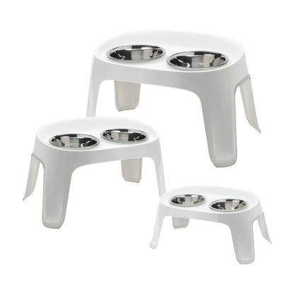Moderna Skybar elevated dog feeders showing Small Medium and Large sizes
