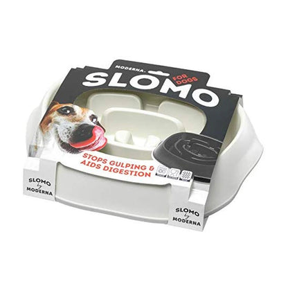 Moderna Slomo 950 ml slow feeder dog bowl in Soft White