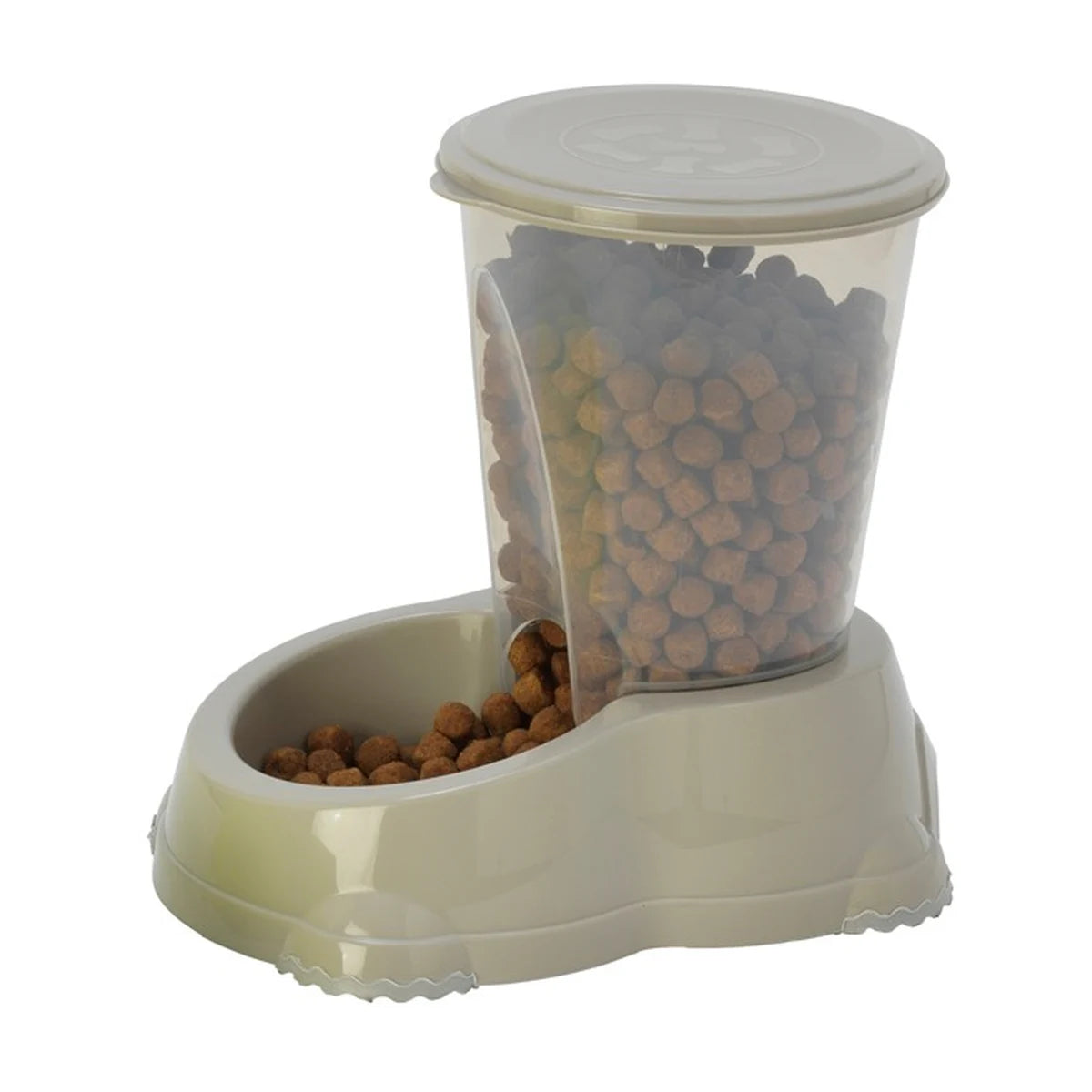 Moderna Smart Snacker Large 1.5L gravity pet feeder in Warm Grey