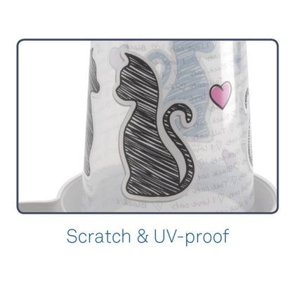 Moderna Tasty Feeder 1.5L Cats in Love scratch and UV-proof decorative design