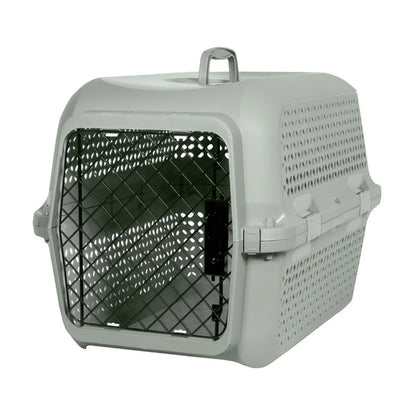 Moderna Ventura medium pet carrier in Olive Green with black metal door and ventilation openings