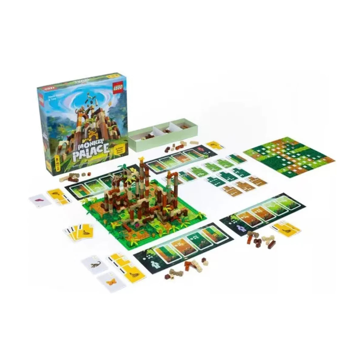 Monkey Palace LEGO board game with box palace build and game components