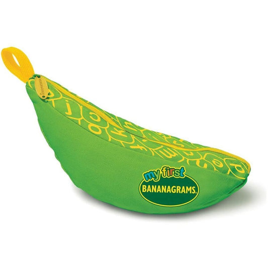 My First Bananagrams educational word game in green banana-shaped pouch