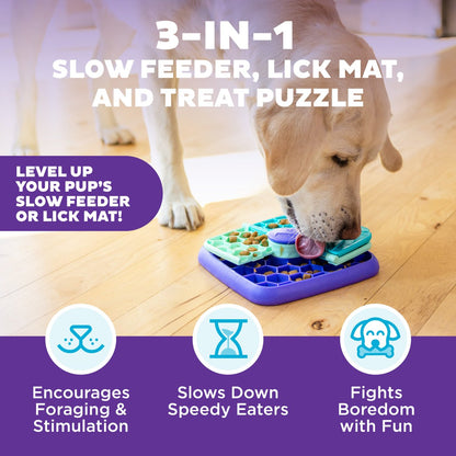 Nina Ottosson Lick N’ Flip 3-in-1 slow feeder lick mat and treat puzzle for dogs