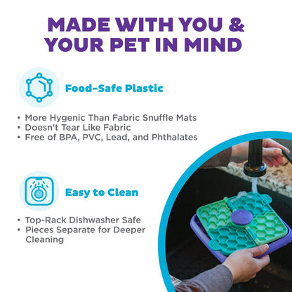 Nina Ottosson Lick N’ Flip food-safe dog puzzle that is easy to clean