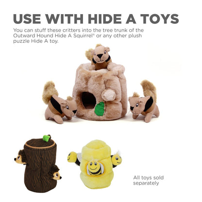 Chipmunk plush replacements used with Outward Hound Hide A style dog puzzle toys