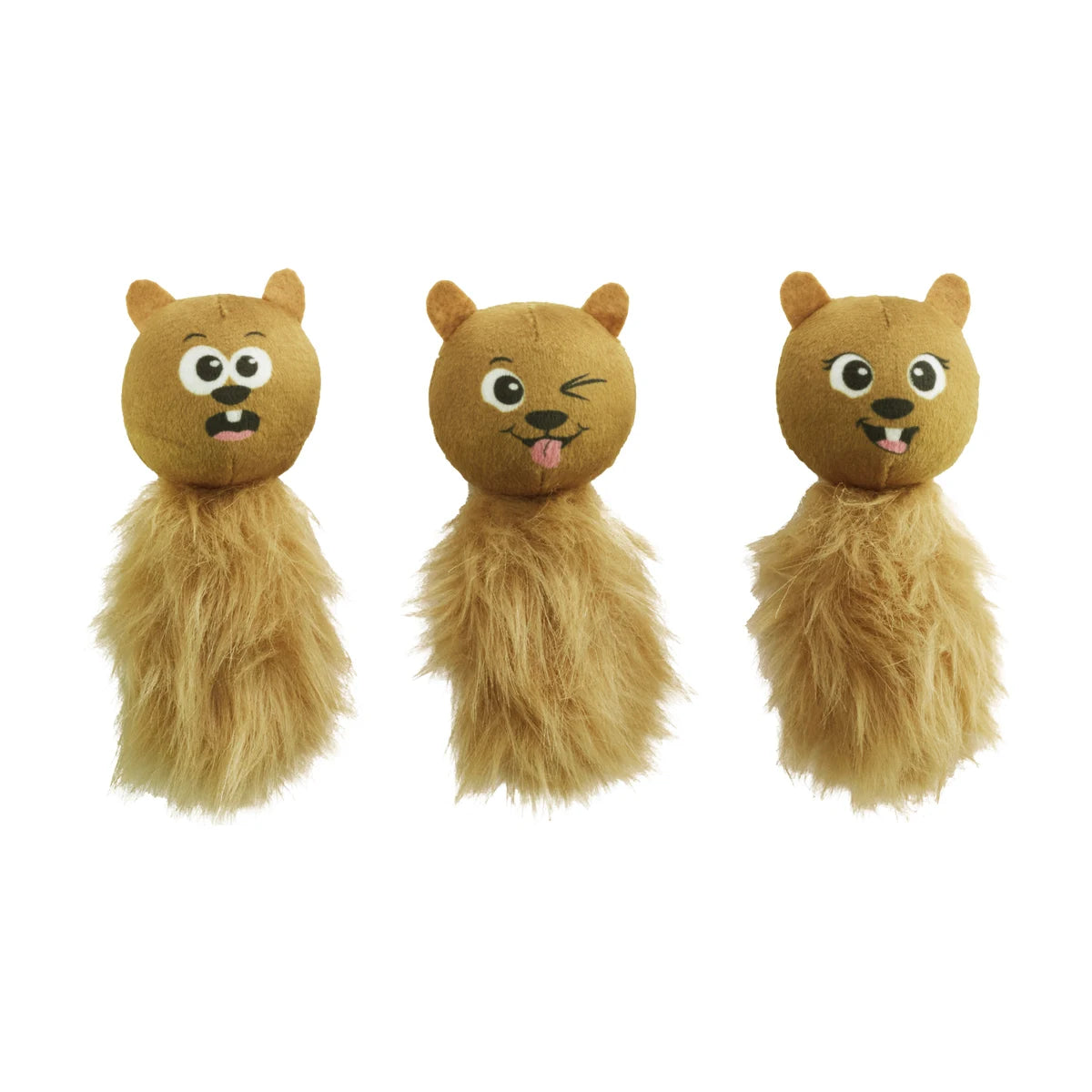 Nina Ottosson Chipmunk Snuffle Treat Replacements 3-pack soft plush dog toys for enrichment play