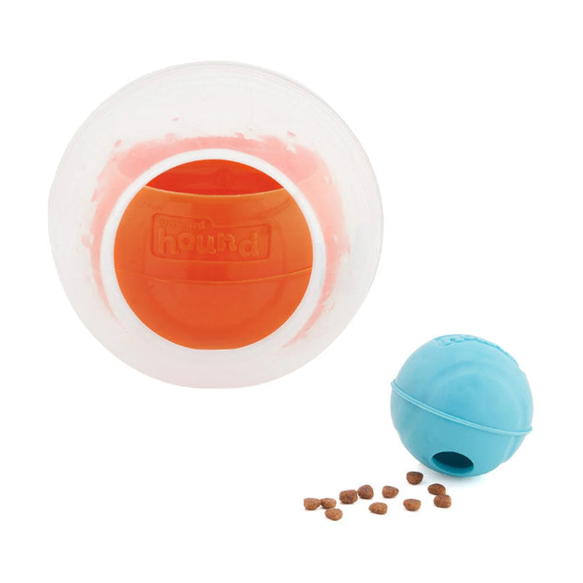 Nina Ottosson Dog Rumble Puzzle with inner treat stuffer ball and dry kibble